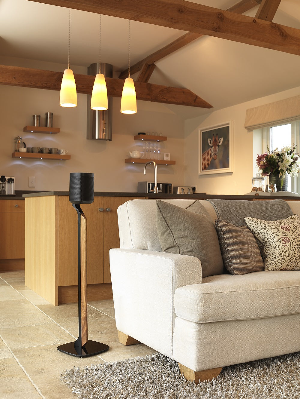 Flexson Premium Standfuß One/One SL/Play:1 FLXS1PFS1021 Schwarz/Walnuss